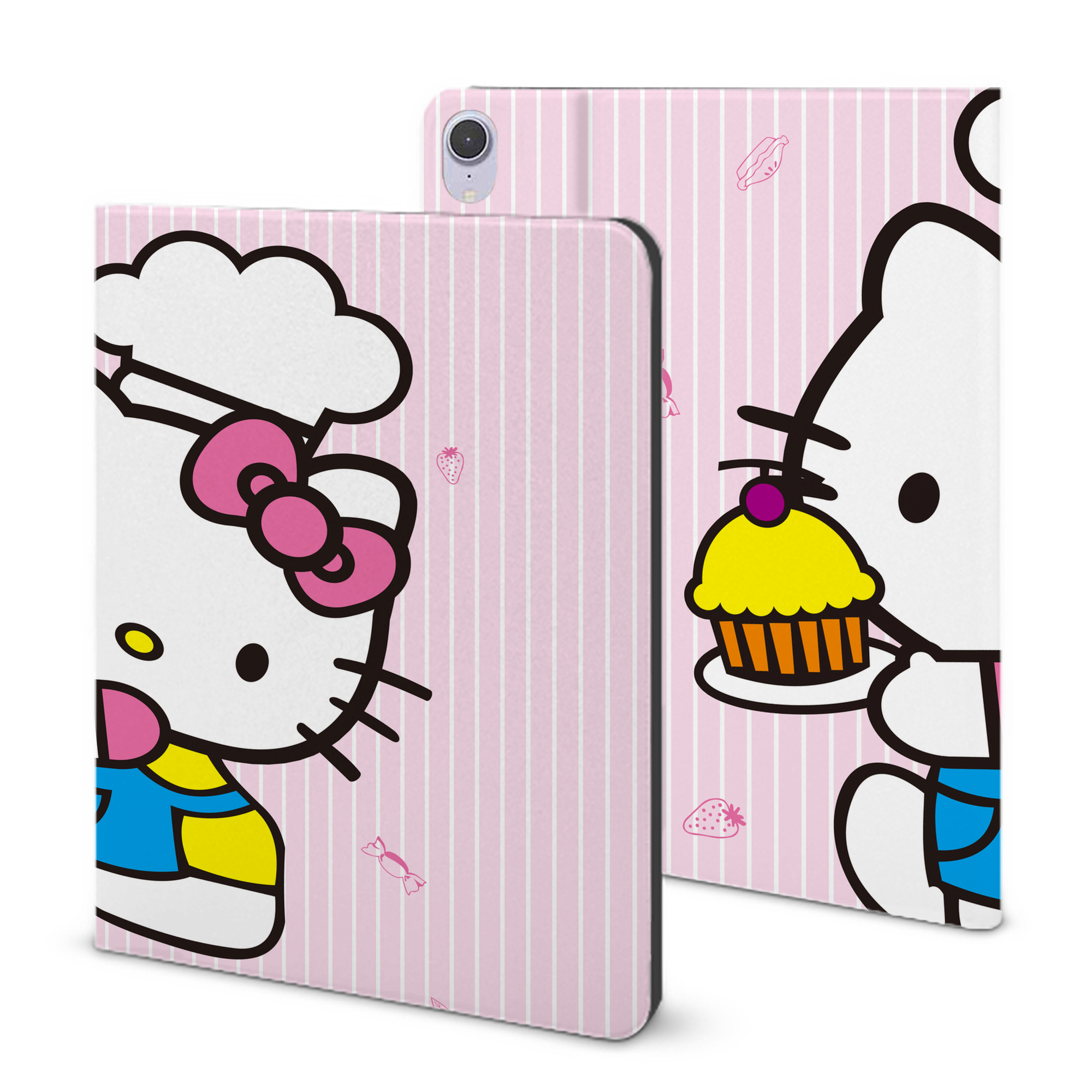 （画像用） Hello Kitty ハローキティ IPad ケース ブック型 PUレザー TPU 耐衝撃 軽量 薄型 ペン収納なし 全面保護 IPad 各モデル対応